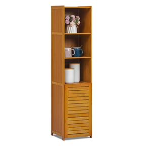MoNiBloom bamboo bookcase with bottom cabinet storage